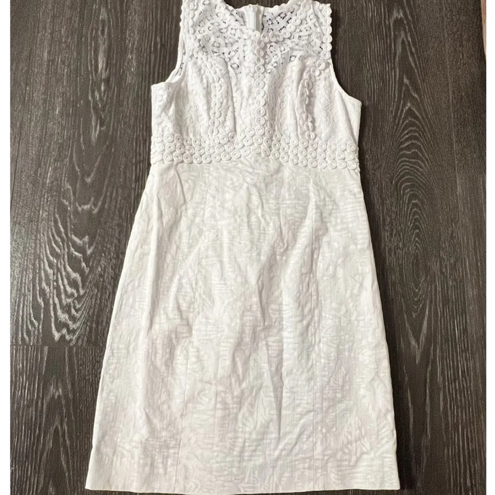 Lilly Pulitzer Leigh Sleeveless White Shift Dress Seacret Island